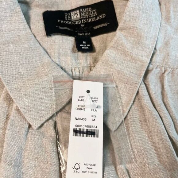 J. Crew New Capitaine shirt in Baird McNutt Irish linen Flax Size M NWT CG943 - Picture 7 of 10